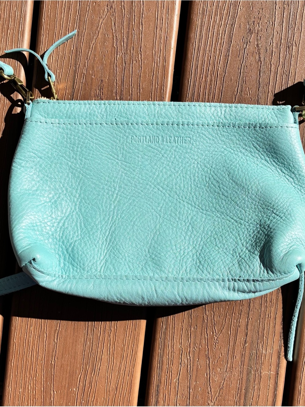 Portland Leather Festival Bag Crossbody Purse Light Blue Pebbled
Genuine Leather